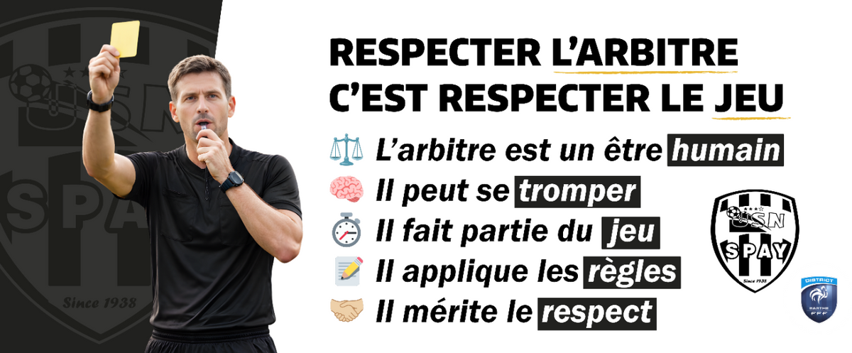 Banderole sensibilisation Arbitres – Respect en Jeu